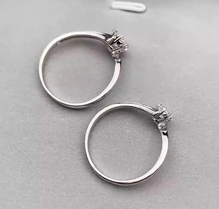 925 Sterling Silver Snowflake Ring – Platinum Finish