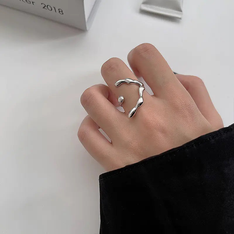 Double-Layer Zircon Open Ring – Adjustable Elegant Design for Women