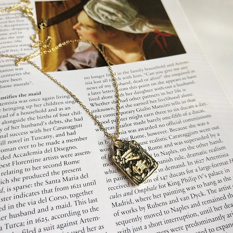 925 Silver Square Pendant Necklace – Minimalist Short Chain Design