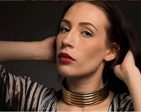 Bold Statement Necklace & Bracelet Set – Gold Chunky Chain Look