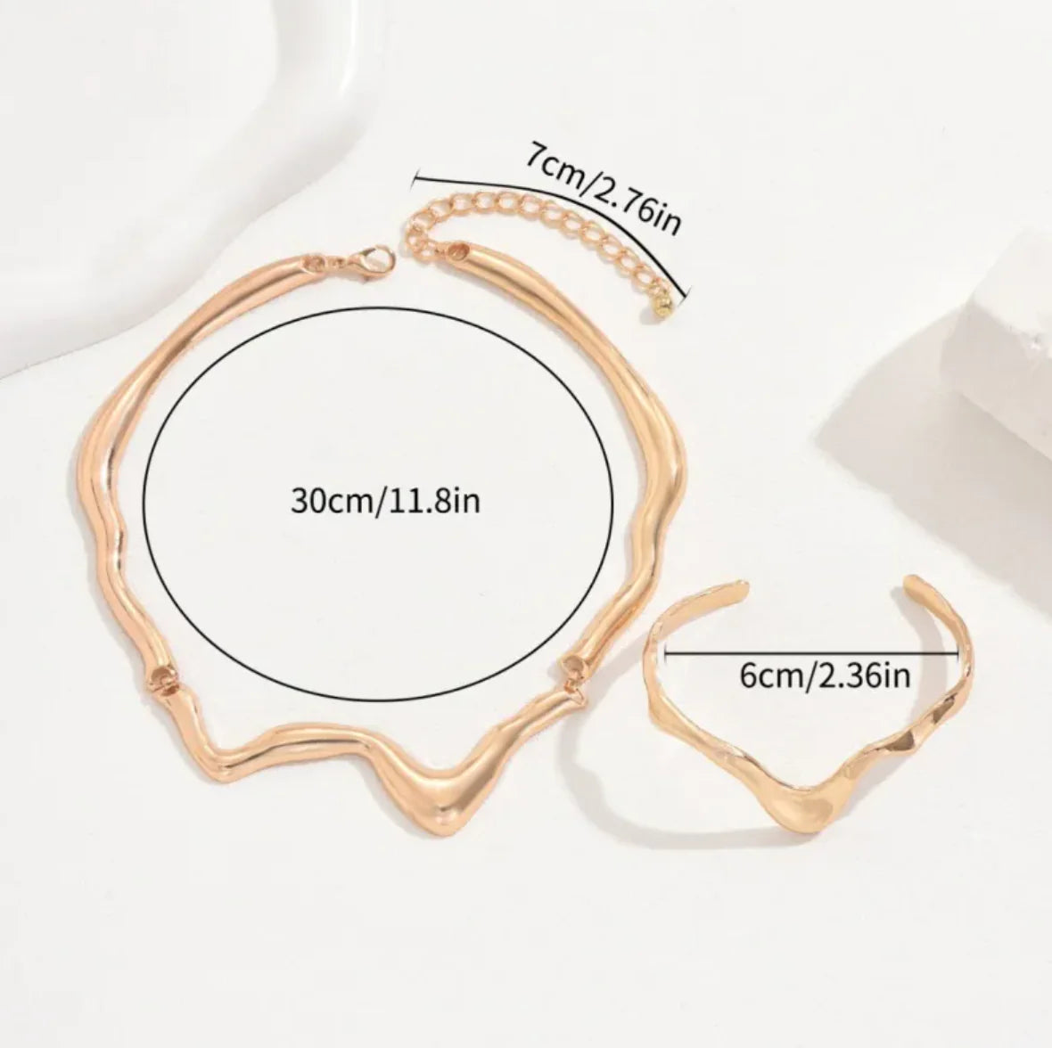 Twisted Metal Necklace & Bracelet Set – Gold & Silver Options