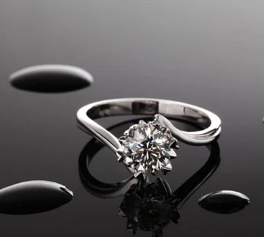 925 Sterling Silver Snowflake Ring – Platinum Finish