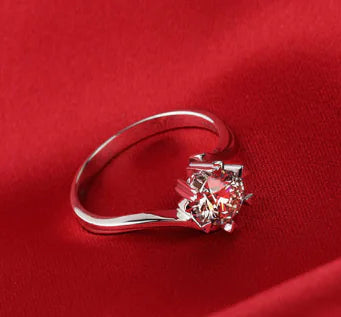 925 Sterling Silver Snowflake Ring – Platinum Finish