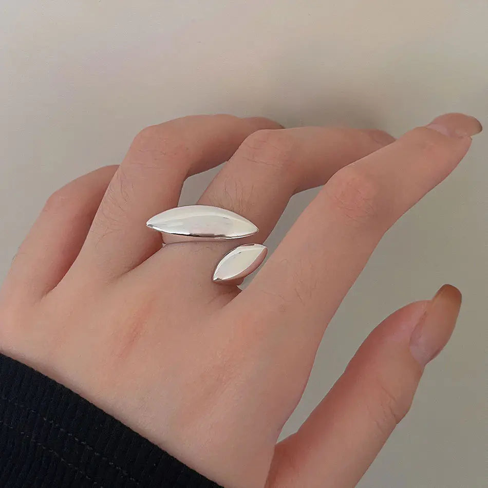 925 Sterling Silver Open Geometric Ring – Gold & Silver Options