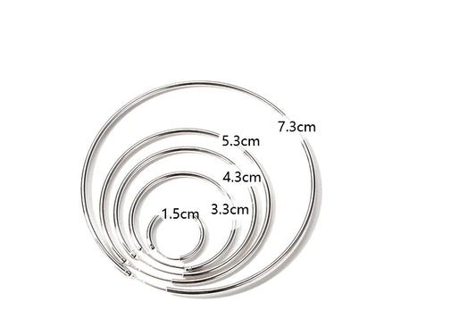 925 Sterling Silver Hoop Earrings – Multiple Size Options