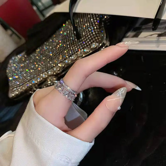 Minimalist Double-Layer Zircon Ring – Gold or Silver Elegance