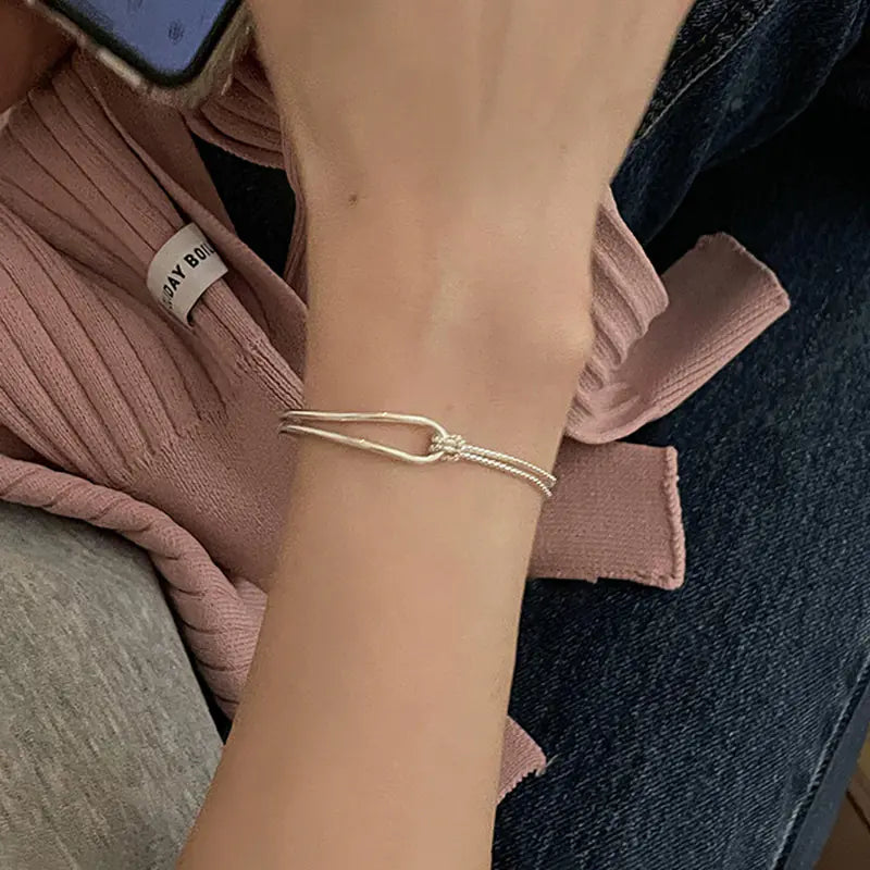 925 Sterling Silver Asymmetric Chain Bracelet