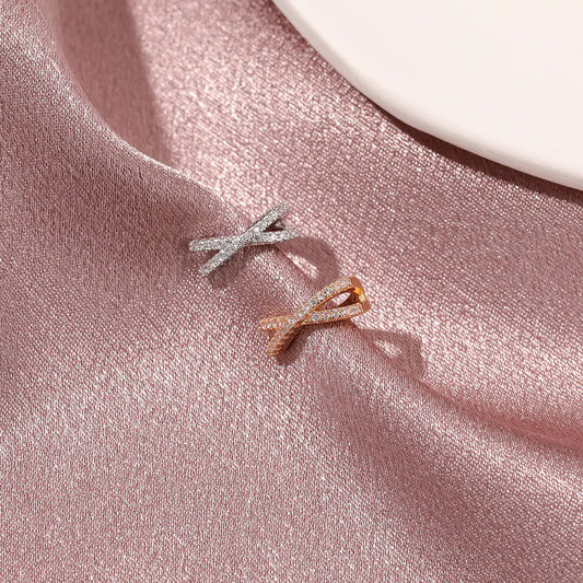 Geometric Zircon Ear Cuff – Minimalist Gold or Silver Clip-On