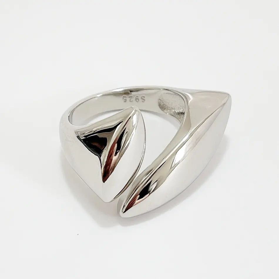 925 Sterling Silver Open Geometric Ring – Gold & Silver Options