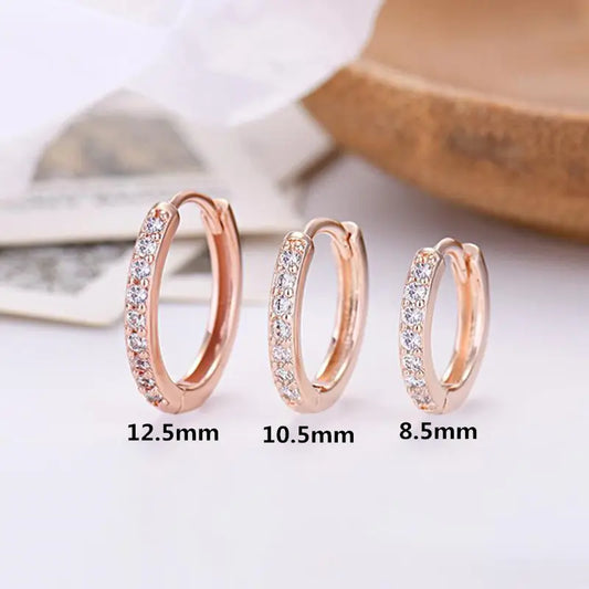 925 Sterling Silver Zirconia Earrings – Silver, Gold, Rose & Black Options