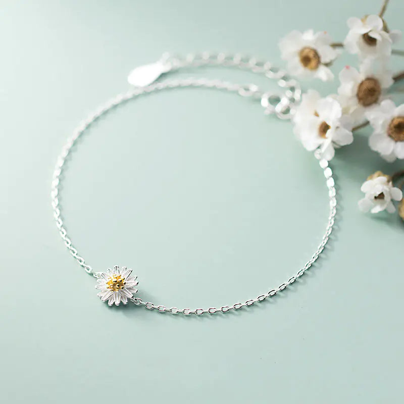 Sterling Silver Daisy Bracelet