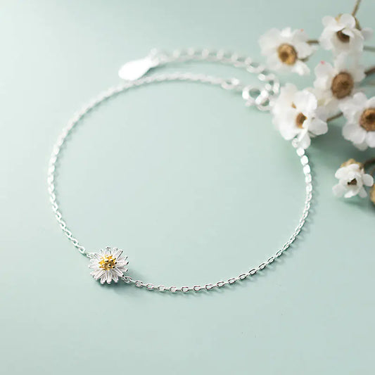 Sterling Silver Daisy Bracelet