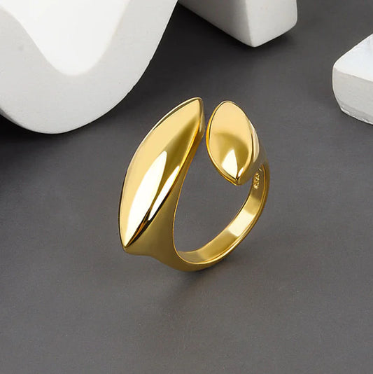 925 Sterling Silver Open Geometric Ring – Gold & Silver Options