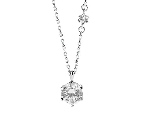 925 Silver Necklace – Rotating Bear with Eternal Rose
