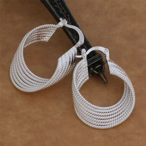 925 Sterling Silver Multi-String Earrings – Modern & Lightweight Design