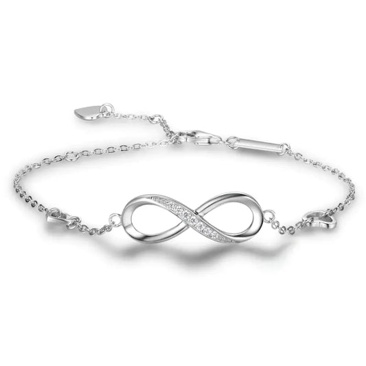 Sterling silver infinity bracelet with minimalist design