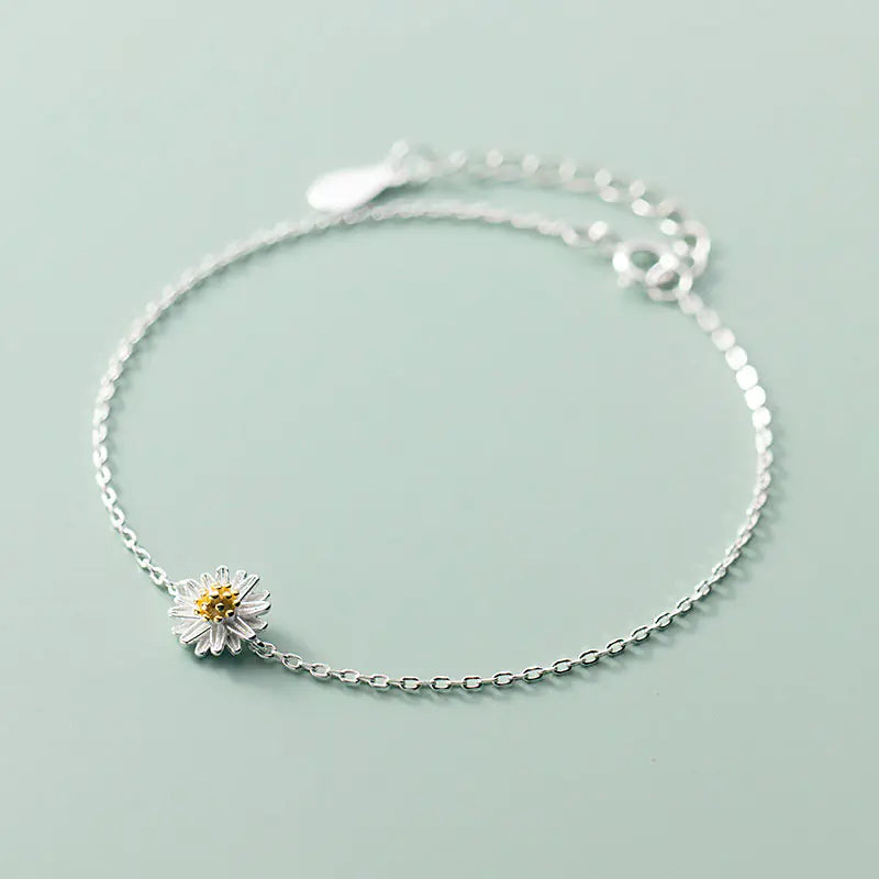 Sterling Silver Daisy Bracelet