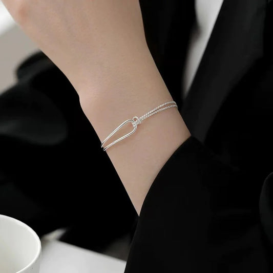 925 Sterling Silver Asymmetric Chain Bracelet