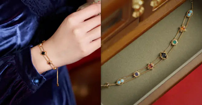 Rainbow Color Zircon Double-layer Bracelet