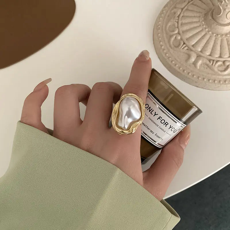 Double-Layer Zircon Open Ring – Adjustable Elegant Design for Women
